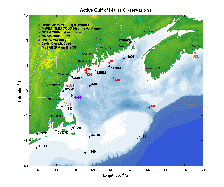 Gulf of Maine Observing Stations